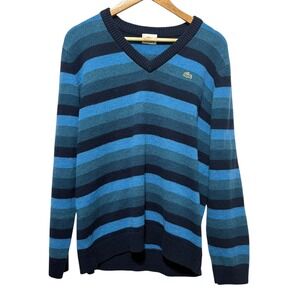 Y2K Lacoste 6 Mens Sweater XL‎ Blue Wool Blend Academia Preppy Classic Retro